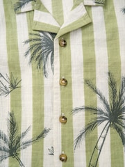 Angel & Rocket Green 100% Cotton Benny Palm Print Resort Shirt - Image 5 of 5