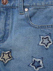 Angel & Rocket Blue Nina Star Applique 100% Cotton Denim Shorts - Image 7 of 7