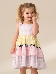 Angel & Rocket Pink 100% Cotton Bianka Multi Stripe Dress - Image 1 of 4