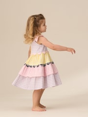 Angel & Rocket Pink 100% Cotton Bianka Multi Stripe Dress - Image 2 of 4
