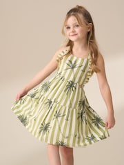 Angel & Rocket Green Colletta Palm Stripe 100% Cotton Sundress - Image 1 of 6