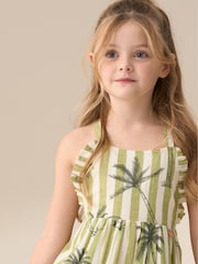 Angel & Rocket Green Colletta Palm Stripe 100% Cotton Sundress - Image 3 of 6