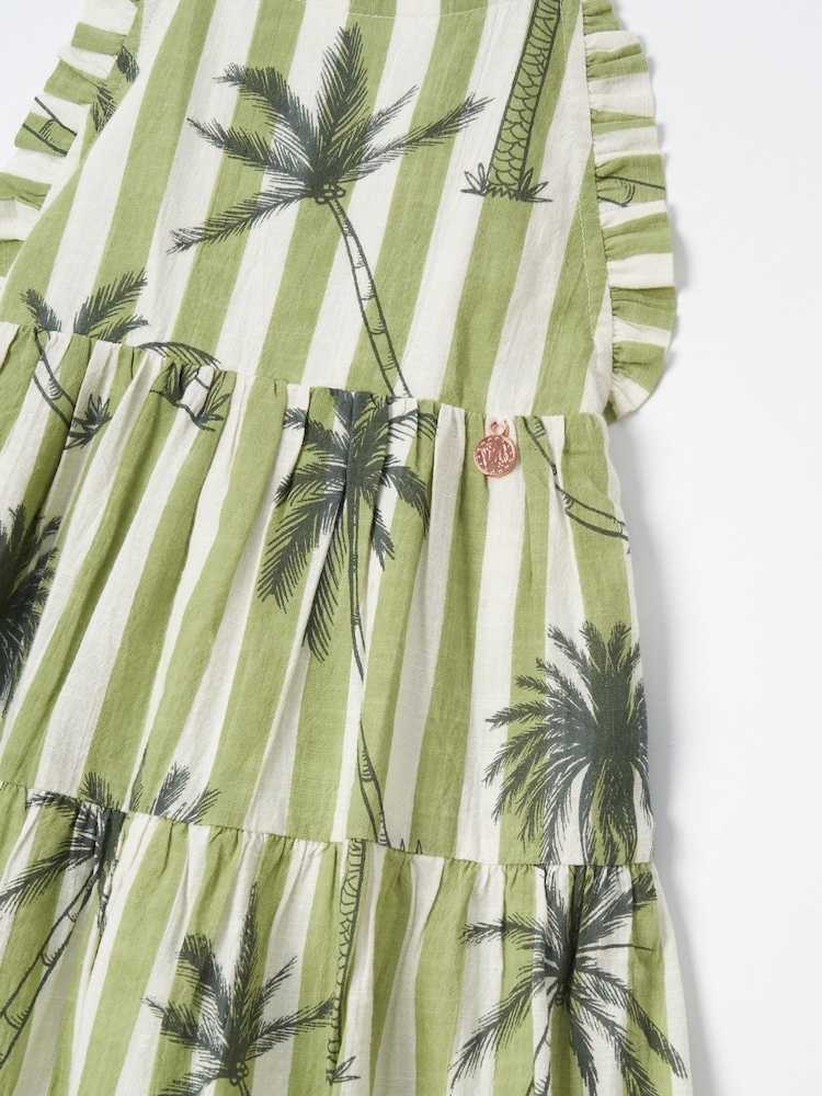 Angel & Rocket Green Colletta Palm Stripe 100% Cotton Sundress - Image 6 of 6