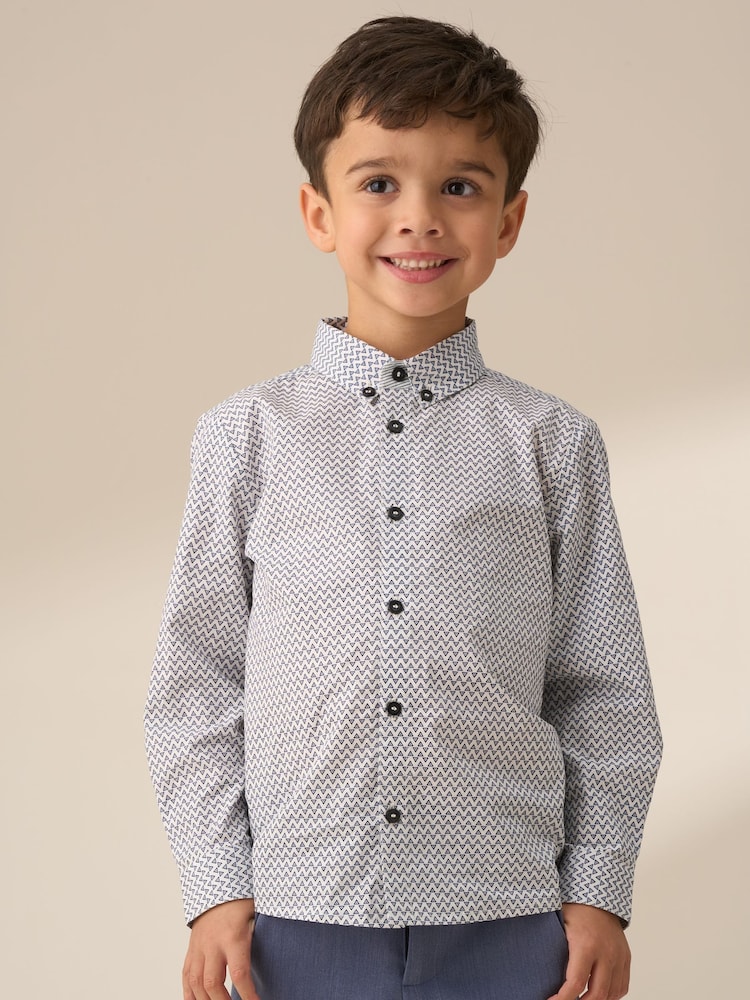 Angel & Rocket White 100% Cotton Geometric Print Shirt - Image 1 of 7