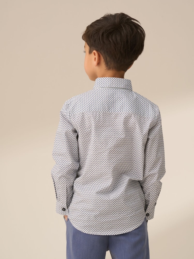 Angel & Rocket White 100% Cotton Geometric Print Shirt - Image 2 of 7