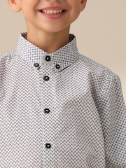 Angel & Rocket White 100% Cotton Geometric Print Shirt - Image 4 of 7