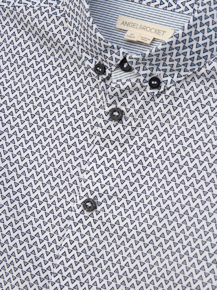 Angel & Rocket White 100% Cotton Geometric Print Shirt - Image 7 of 7
