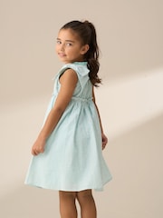 Angel & Rocket Green Giana Mint Seersucker Stripe 100% Cotton Dress - Image 4 of 7