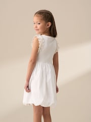 Angel & Rocket Jess White Bubble Hem Flower Dress - Image 2 of 6