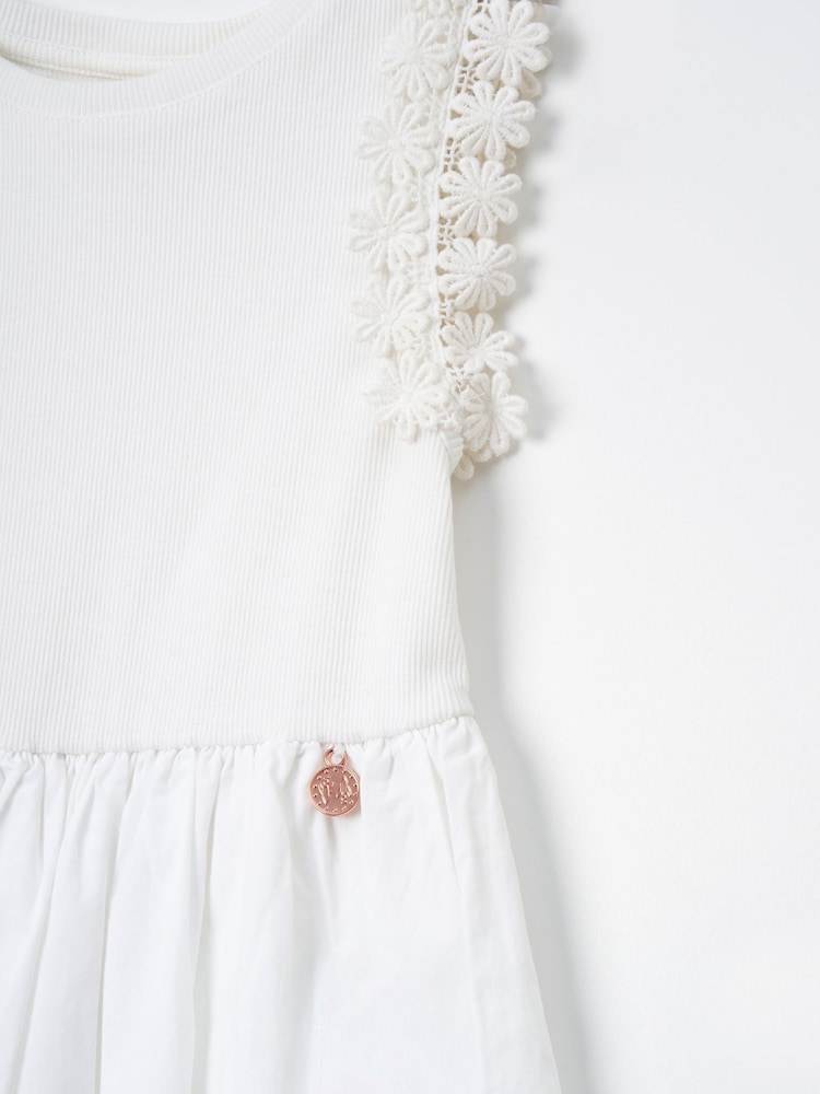 Angel & Rocket Jess White Bubble Hem Flower Dress - Image 6 of 6