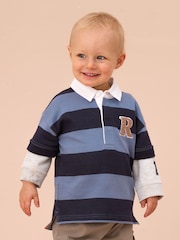 Angel & Rocket Blue Zane Stripe Rugby Top - Image 1 of 3