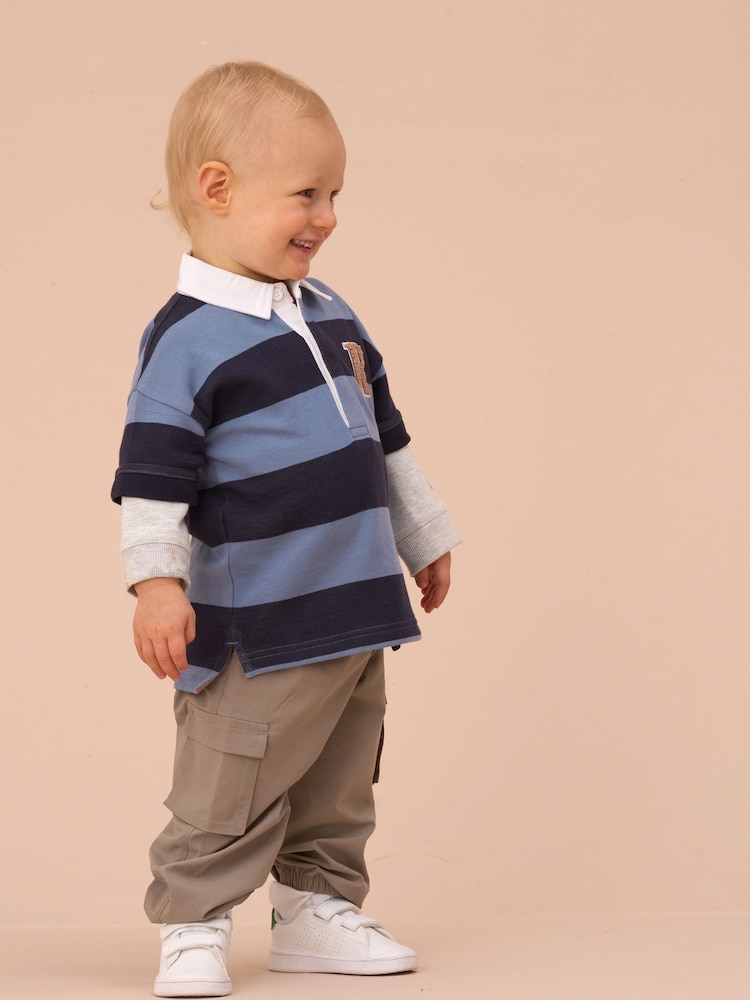 Angel & Rocket Blue Zane Stripe Rugby Top - Image 2 of 3 Angel & Rocket Blue Zane Stripe Rugby Top - Image 2 of 3