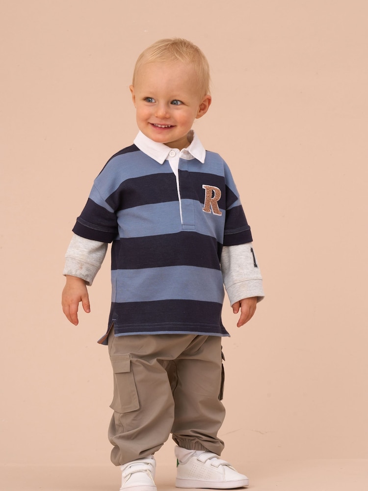 Angel & Rocket Blue Zane Stripe Rugby Top - Image 3 of 3