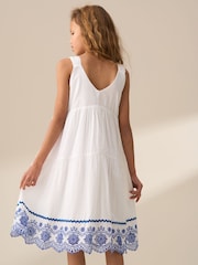 Angel & Rocket White Sophie 100% Cotton Embroidered Sundress - Image 3 of 7