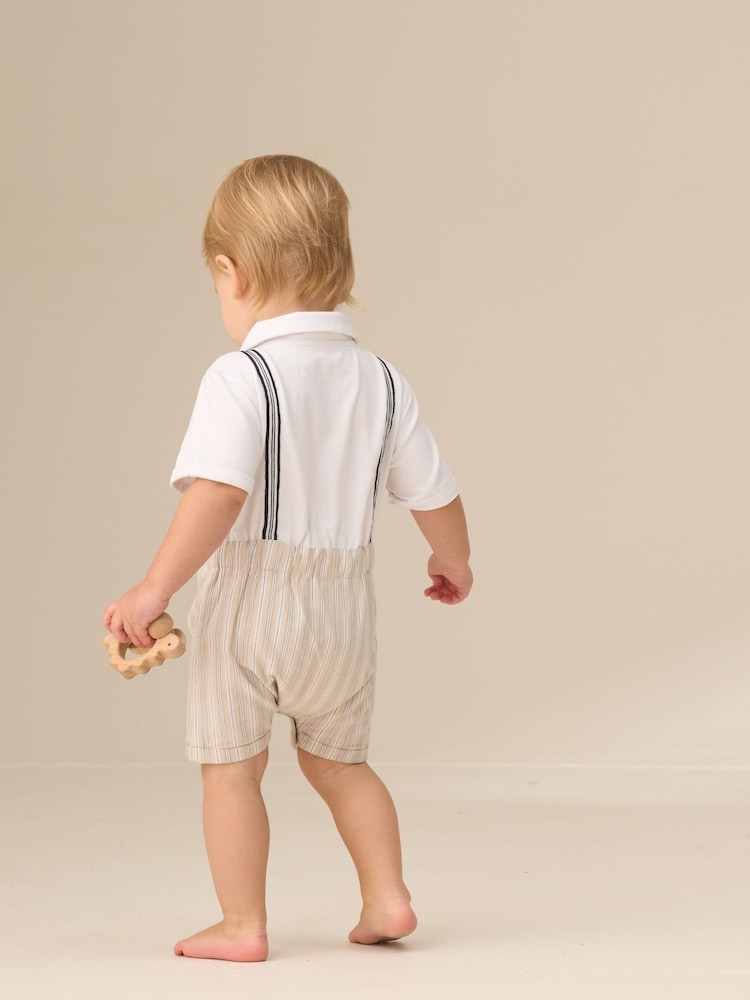 Angel & Rocket Grey Will Mr Smart 100% Cotton Jersey Romper - Image 2 of 7