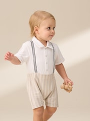 Angel & Rocket Grey Will Mr Smart 100% Cotton Jersey Romper - Image 3 of 7