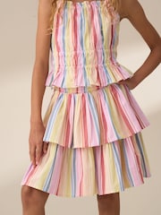 Angel & Rocket Faye Multi Stripe Tiered 100% Cotton Skirt - Image 4 of 6