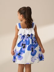 Angel & Rocket Blue Arielle Broderie Panel 100% Cotton Dress - Image 3 of 5