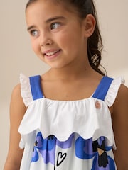 Angel & Rocket Blue Arielle Broderie Panel 100% Cotton Dress - Image 4 of 5