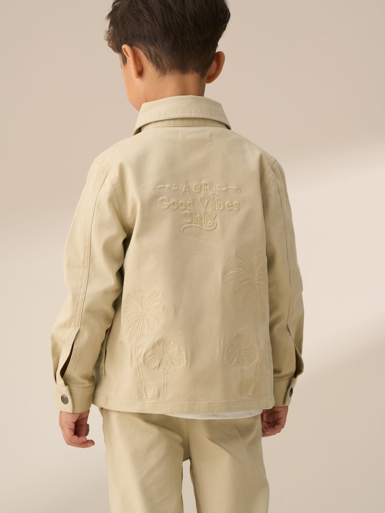 Angel & Rocket Cream Tyson Casual Embroidered Jacket - Image 2 of 7