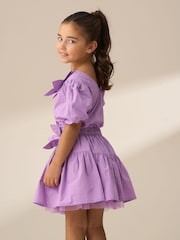 Angel & Rocket Purple Roxie Corsage Woven 100% Cotton Skirt - Image 2 of 7