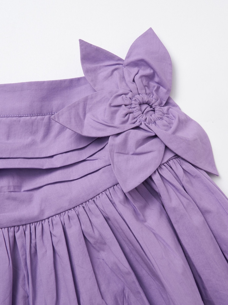 Angel & Rocket Purple Roxie Corsage Woven 100% Cotton Skirt - Image 7 of 7 Angel & Rocket Purple Roxie Corsage Woven 100% Cotton Skirt - Image 7 of 7