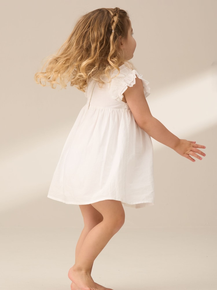 Angel & Rocket White Liberty Flower Waist 100% Cotton Dress - Image 3 of 8