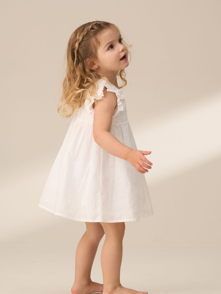 Angel & Rocket White Liberty Flower Waist 100% Cotton Dress - Image 4 of 8