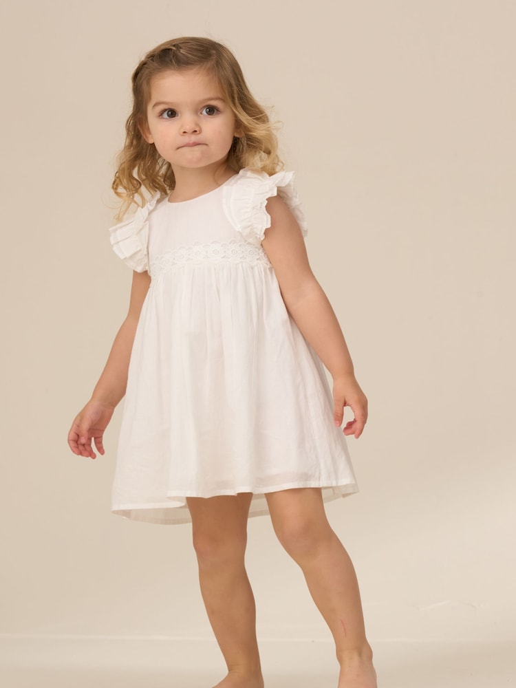 Angel & Rocket White Liberty Flower Waist 100% Cotton Dress - Image 5 of 8