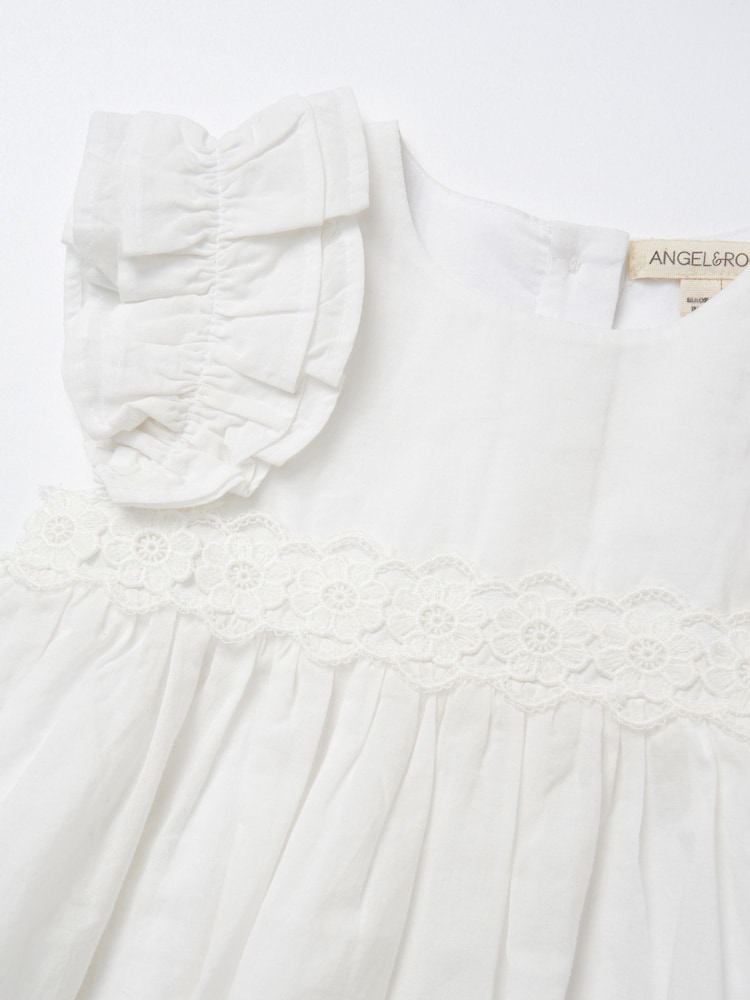 Angel & Rocket White Liberty Flower Waist 100% Cotton Dress - Image 8 of 8