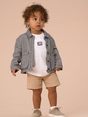 Angel & Rocket Blue 100% Cotton Byron Casual Stripe Overshirt - Image 2 of 4