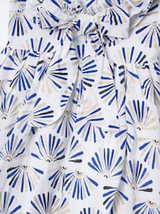 Angel & Rocket Blue Lina Frill Neck Print 100% Cotton Dress - Image 7 of 7