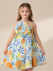Angel & Rocket Light Blue Marnie Denim Corsage Swing Dress - Image 1 of 4