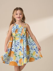 Angel & Rocket Light Blue Marnie Denim Corsage Swing Dress - Image 2 of 4