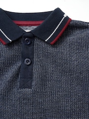 Angel & Rocket Blue Burty Textured 100% Cotton Polo Shirt - Image 6 of 6
