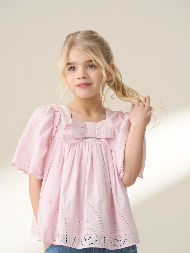 Angel & Rocket Pink Flo Woven 100% Cotton Top - Image 1 of 6
