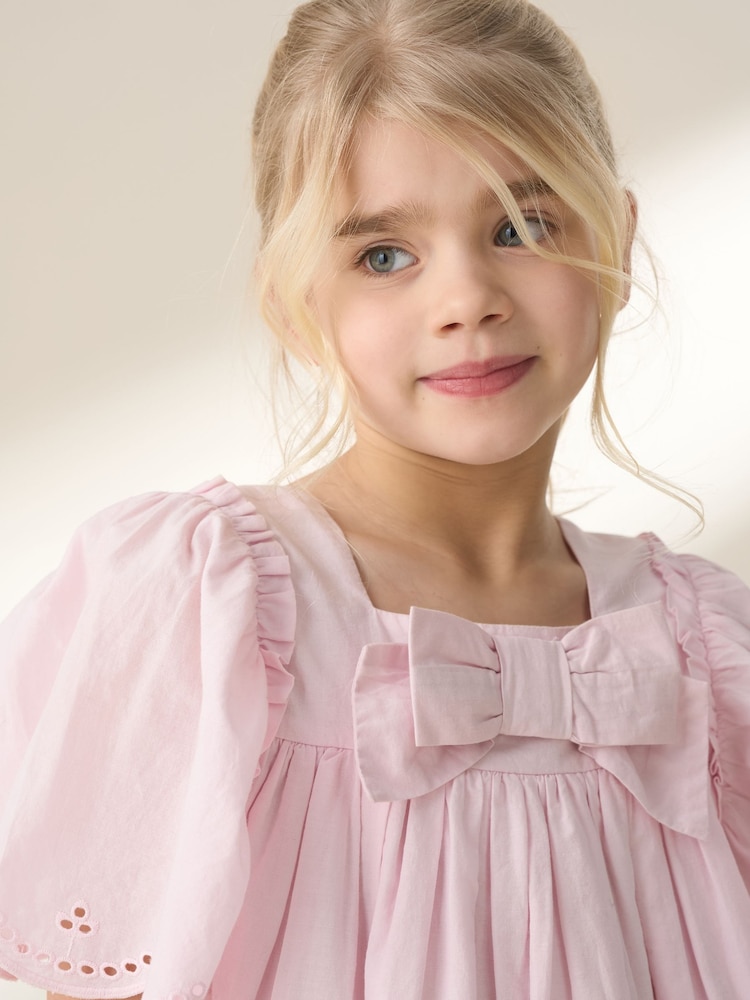 Angel & Rocket Pink Flo Woven 100% Cotton Top - Image 3 of 6