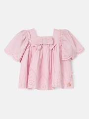 Angel & Rocket Pink Flo Woven 100% Cotton Top - Image 4 of 6