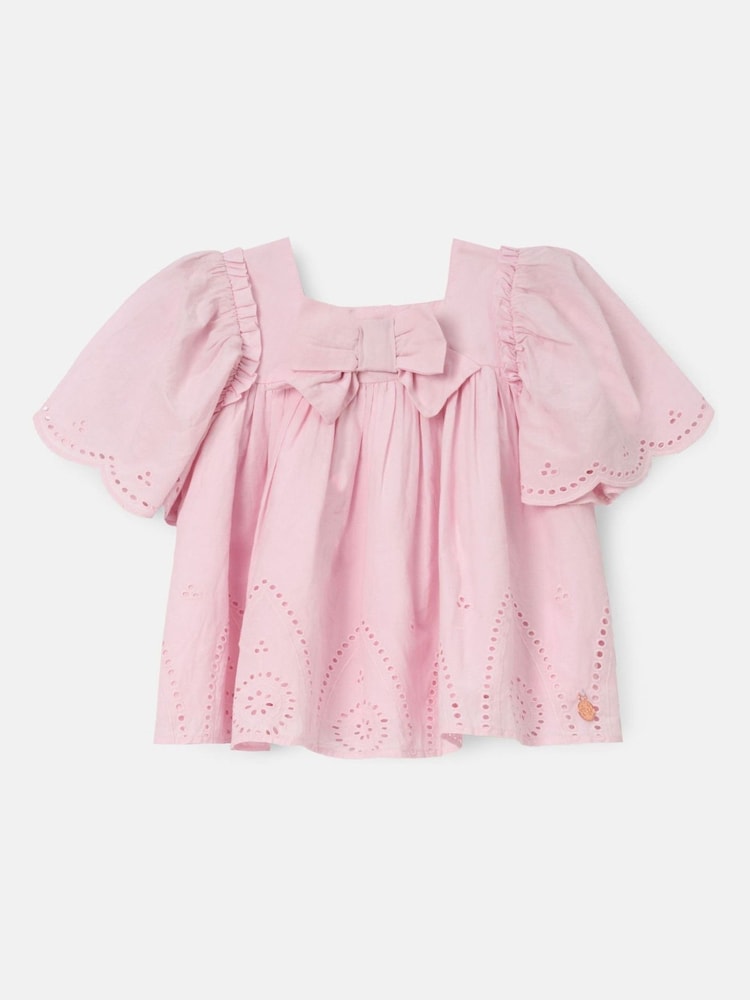 Angel & Rocket Pink Flo Woven 100% Cotton Top - Image 4 of 6