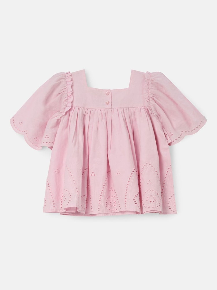 Angel & Rocket Pink Flo Woven 100% Cotton Top - Image 5 of 6