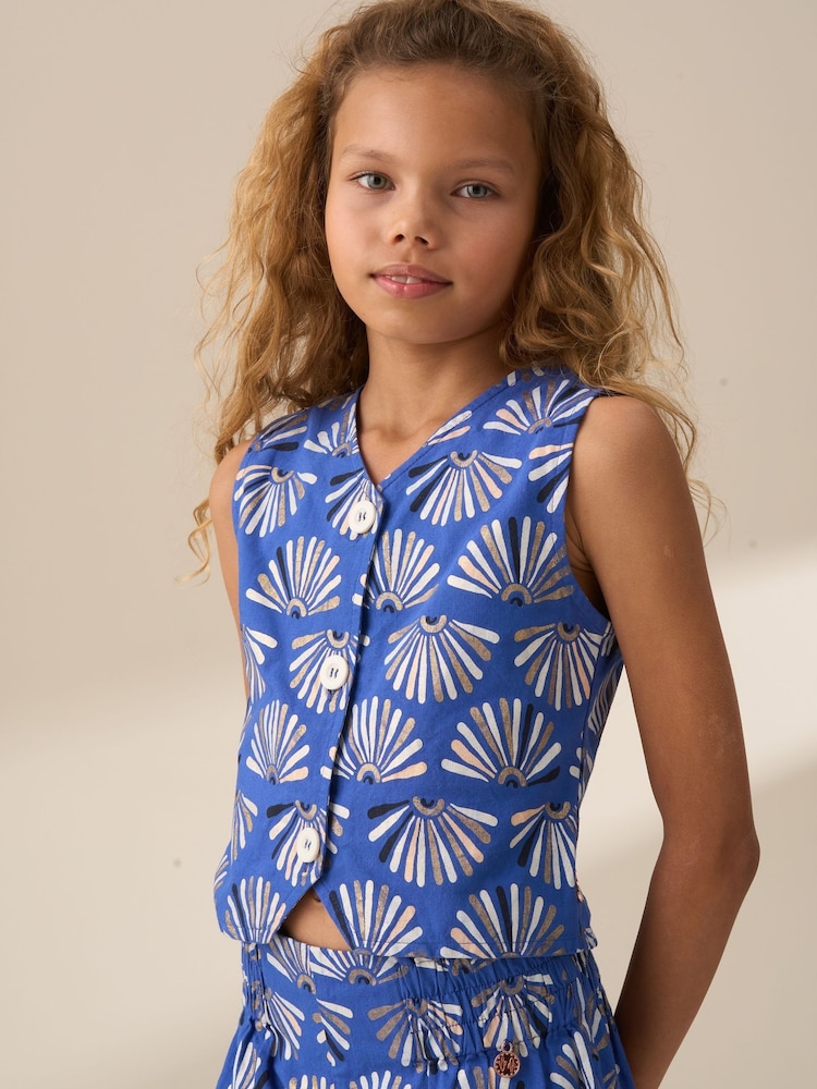 Angel & Rocket Lina Print Linen Waistcoat - Imagen 2 de 7