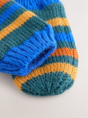 Multi Colour Embroidered Pom Beanie Hat & Mittens 2 Piece Set (3mths-10yrs) - Image 4 of 4