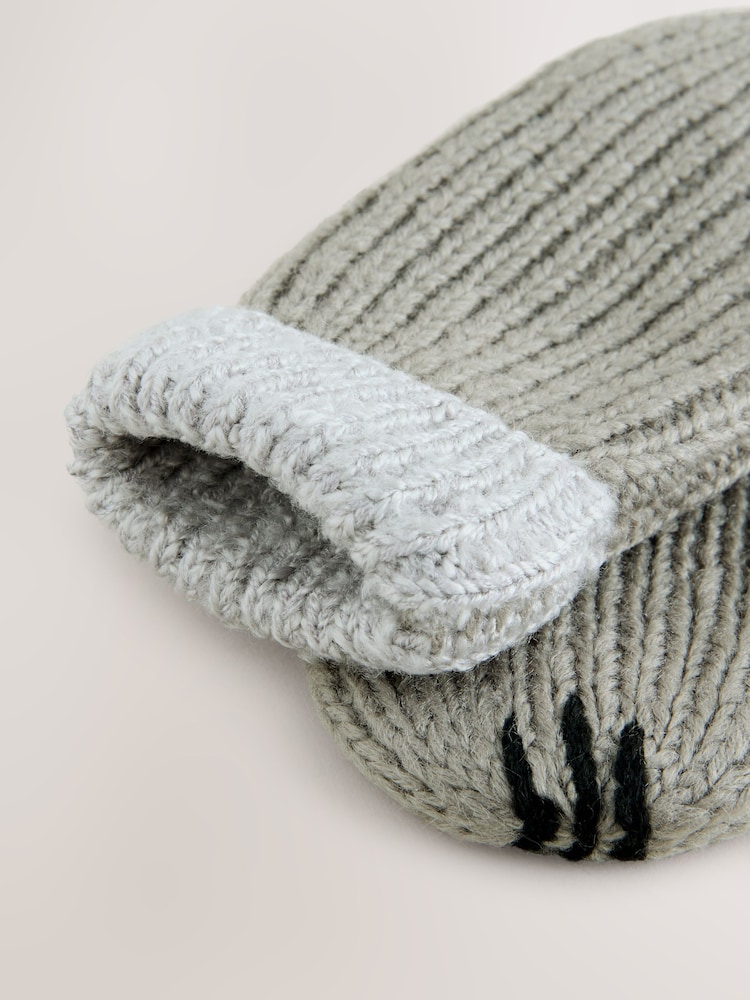 Grey Dog Hat & Mittens 2 Piece Set (3mths-6yrs) - Image 4 of 4