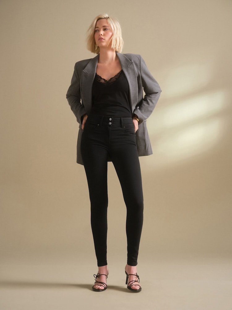 Black Wash Lift Slim And Shape Skinny Jeans - Image 1 of 8