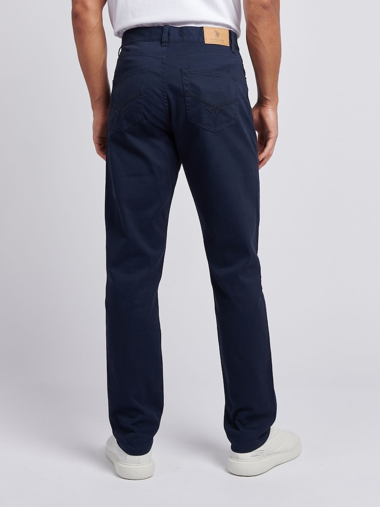 Bleu - U.S. Polo Assn. Pantalon Bedford homme en velours côtelé à 5 poches - Image 4 of 11