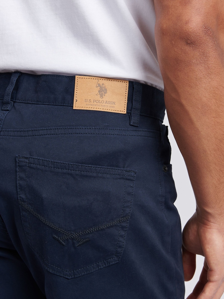 Bleu - U.S. Polo Assn. Pantalon Bedford homme en velours côtelé à 5 poches - Image 6 of 11