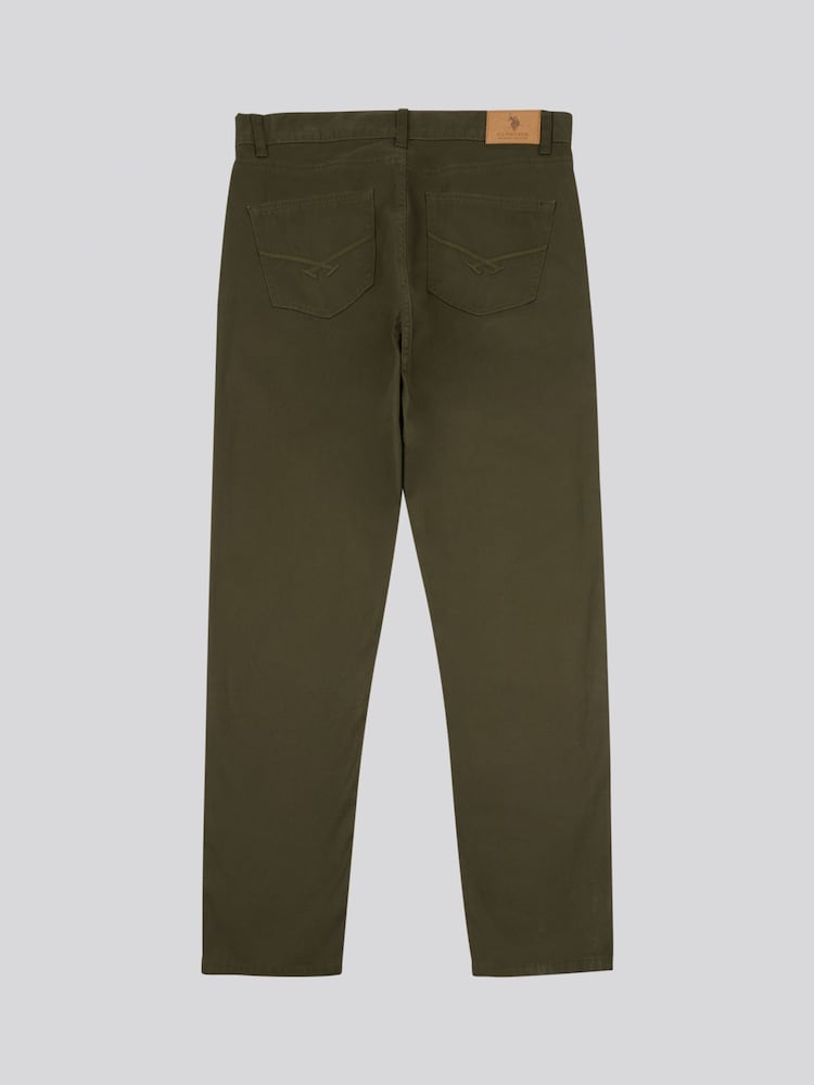 U.S. Polo Assn. Green Mens Bedford Corduroy 5 Pocket Trousers - Image 2 of 5