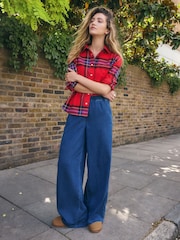 Mid Blue Denim Jersey Joggers - Image 1 of 9