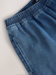 Mid Blue Denim Jersey Joggers - Image 8 of 9