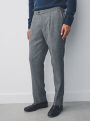 Grey Tailored Fit Wool Blend Suit Trousers - Image 1 of 4